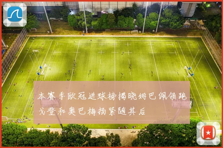 本赛季欧冠进球榜揭晓姆巴佩领跑戈登和奥巴梅扬紧随其后